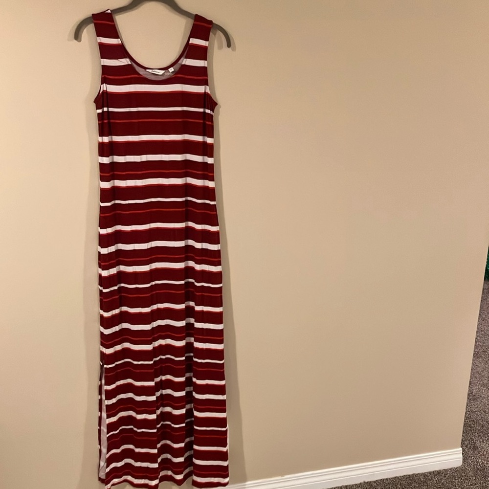 Reitmans Red and White Striped Maxi Dress